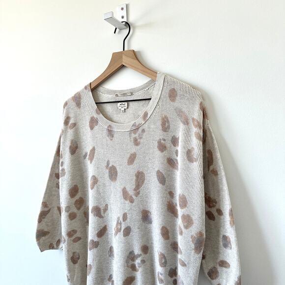 Artizia Wilfred Balzac Cashmere and Silk Leopard Ribbed Knit Top Sweater Size S - Picture 3 of 8